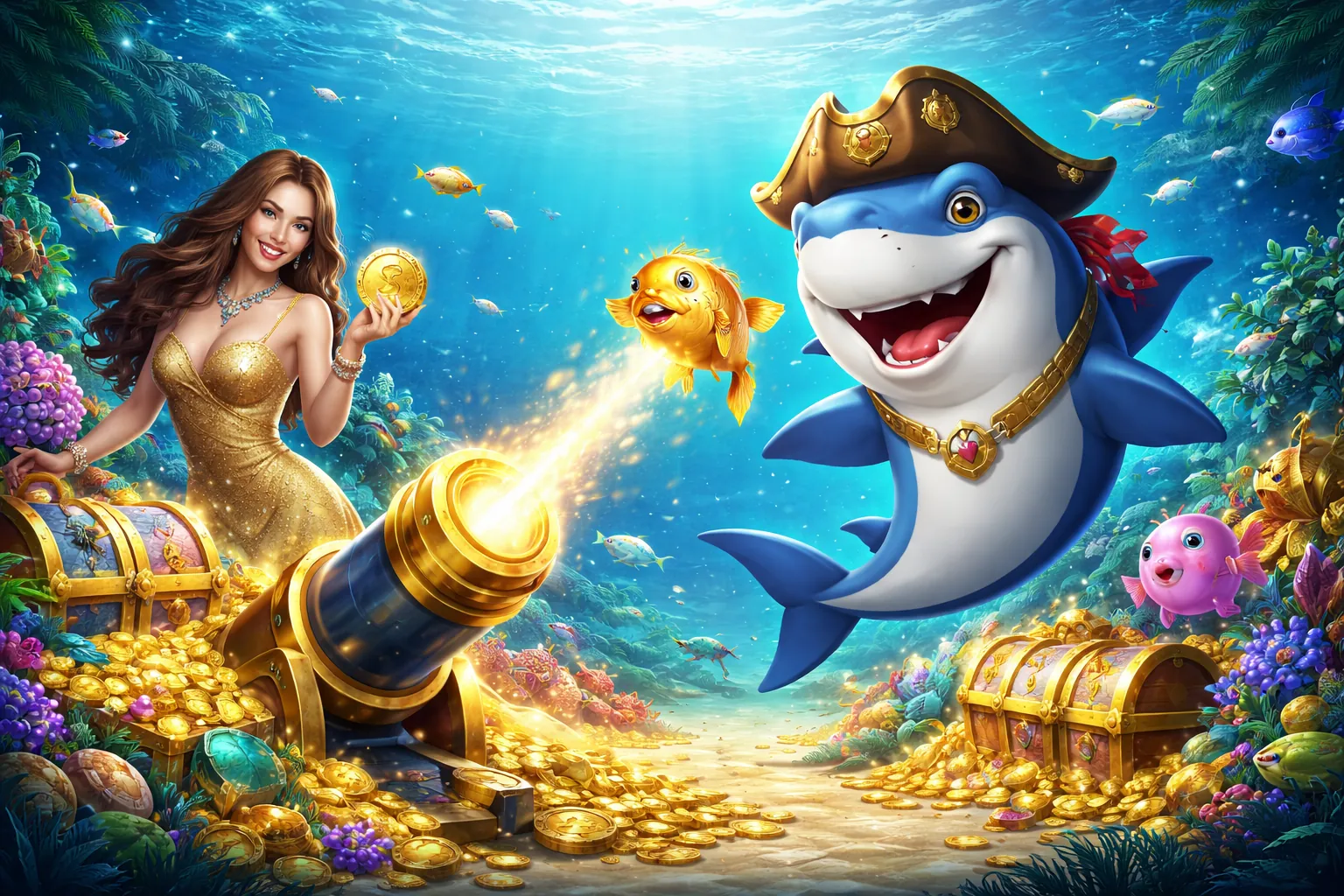 Hình ảnh chính trò chơi máy đánh bạc gacam67 ios với biểu tượng jackpot và tiền vàng